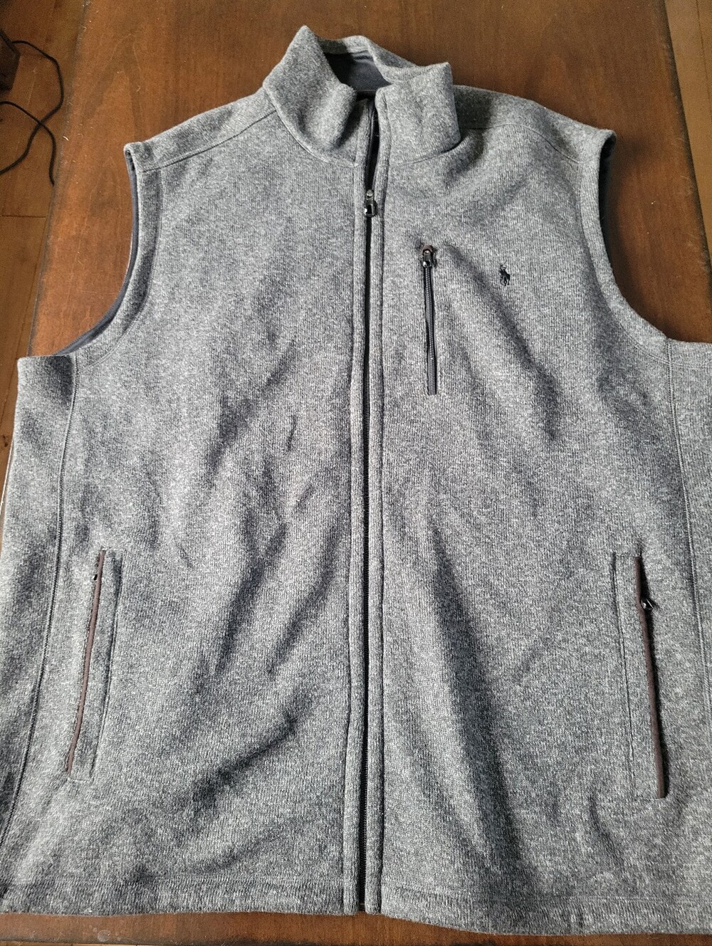 Ralph Lauren Polo Men’s Heather Gray Full-Zip Fleece Vest Size 3x